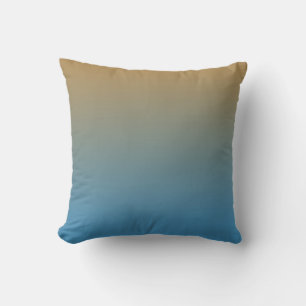 Orange Aqua Blue Ombre Cushion