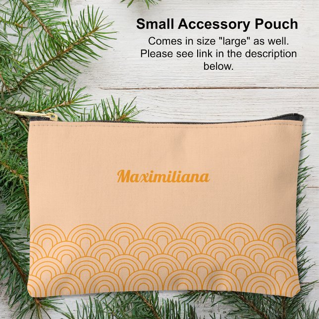Orange - Arches Glam Small Accessory Pouch (Small Accessory Pouch - Orange - Arches Glam by Leapfroglisics Shop)