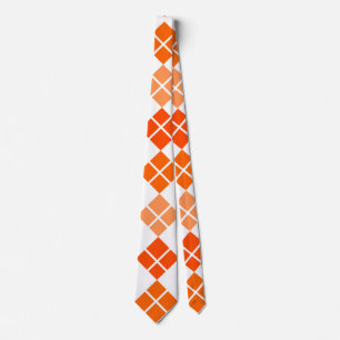 Orange Argyle Custom Tie