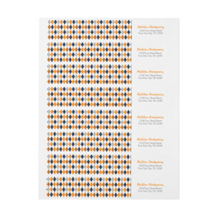 Orange Argyle Miners Wrap Around Label