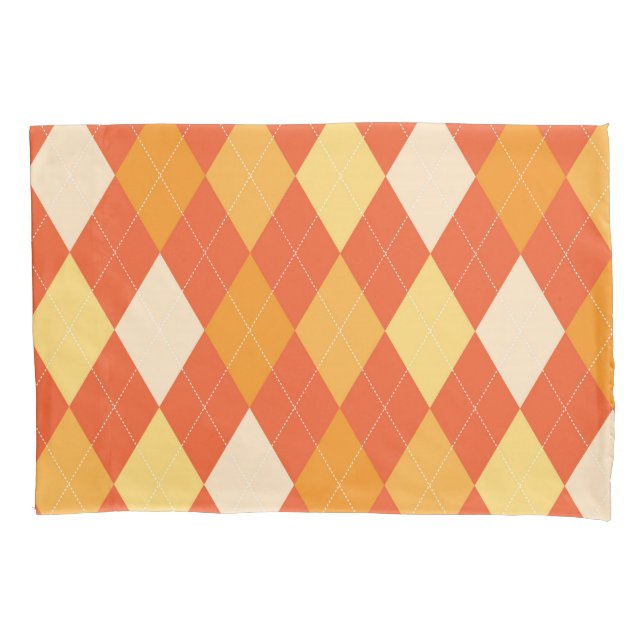 Orange argyle pattern pillowcase (Front)