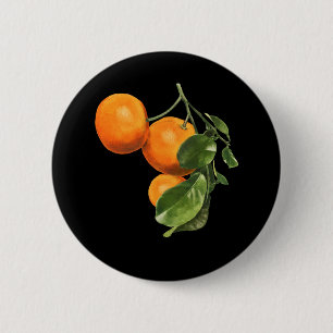 Orange Art Botanical Food Gardener 6 Cm Round Badge