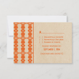 Orange Art Deco Border Response Card