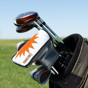 Orange Art Deco Crown Design Golf Head Cover