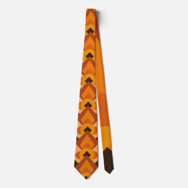 Orange Art Deco Neck Tie (Front)
