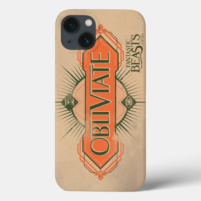 Orange Art Deco Obliviate Spell Graphic Case-Mate iPhone Case (Back)