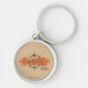 Orange Art Deco Obliviate Spell Graphic Key Ring