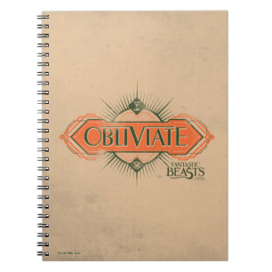 Orange Art Deco Obliviate Spell Graphic Notebook