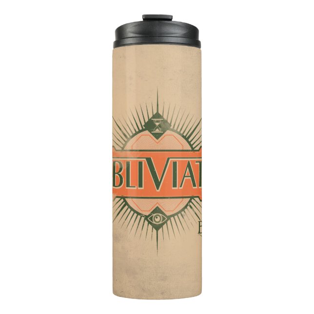 Orange Art Deco Obliviate Spell Graphic Thermal Tumbler (Front)