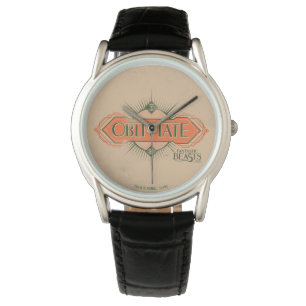 Orange Art Deco Obliviate Spell Graphic Watch