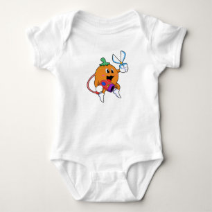 Orange as Hairdresser with Scissors & Hair dryer Baby Bodysuit