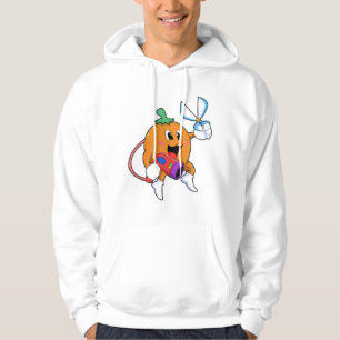 Orange as Hairdresser with Scissors & Hair dryer Hoodie
