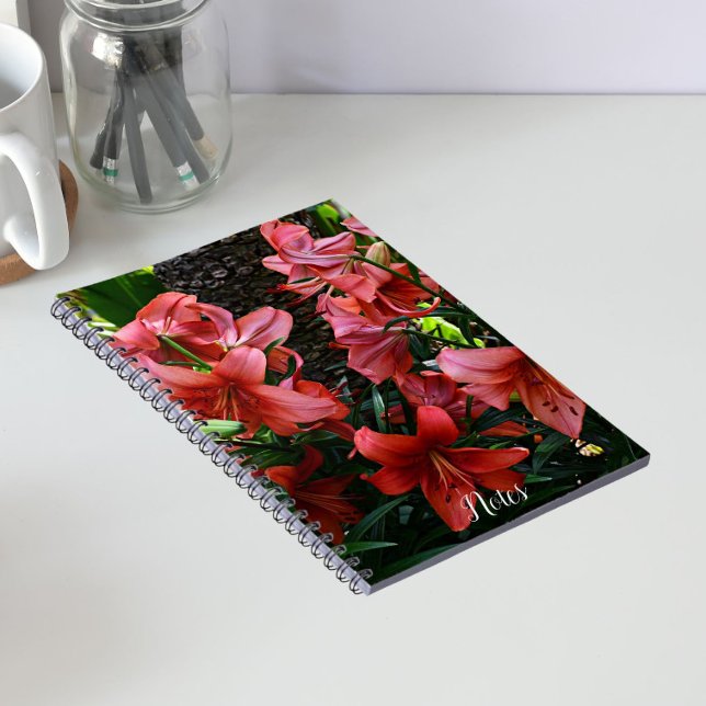 Orange Asiatic Lilies Floral Notebook (In Situ)