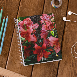 Orange Asiatic Lilies Floral Notebook
