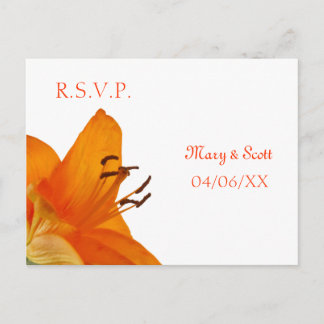 Orange Asiatic Lily RSVP postcard