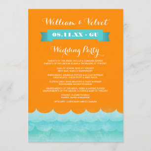 Orange At Sea Nautical Wedding Programs