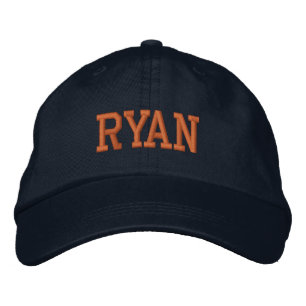 Orange Athletic Block Monogram Custom Name Embroidered Hat