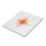 Orange Atomic Starburst Mid-century Modern Ceramic Tile<br><div class="desc">This mid century modern ceramic tile features a bold orange atomic starburst,  which will make a fantastic addition to your tiling project.</div>