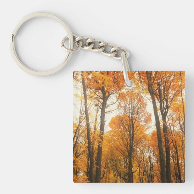Orange Autumn Forest Key Ring (Front)