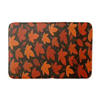 Orange Autumn Leaves Bath Mat