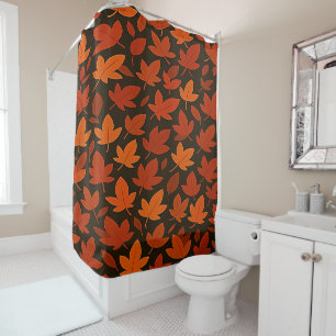 Orange Autumn Leaves Shower Curtain