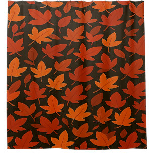 Orange Autumn Leaves Shower Curtain