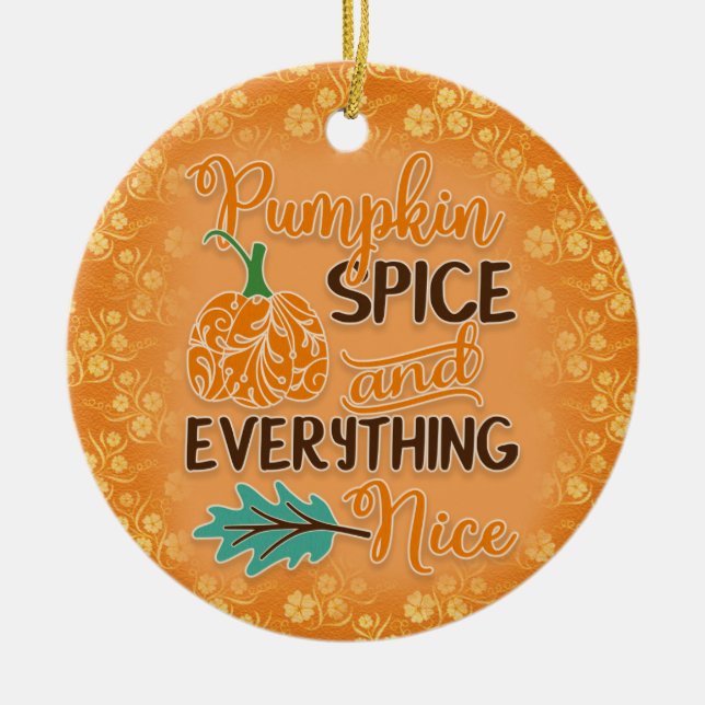 Orange Autumn Pumpkin Ornament (Front)