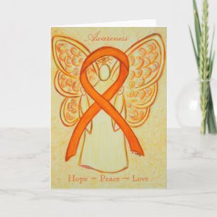 Orange Awareness Ribbon Angel Greeting Card
