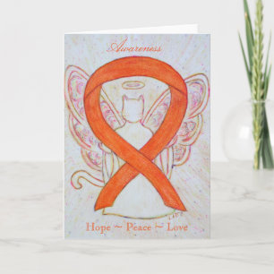 Orange Awareness Ribbon Angel Greeting Card