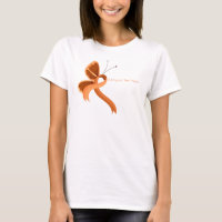 Orange Awareness Ribbon Butterfly T-Shirt