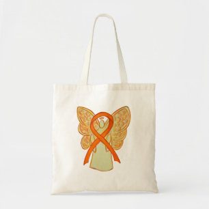 Orange Awareness Ribbon Custom Art Tote Bag
