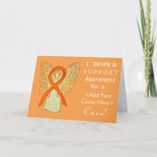 Orange Awareness Ribbon Custom Cause Angel Cards