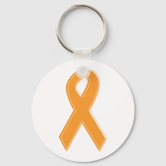 Orange Awareness Ribbon Key Ring (Front)