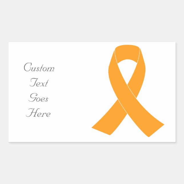 Orange Awareness Ribbon - Leukaemia, MS Rectangular Sticker (Front)