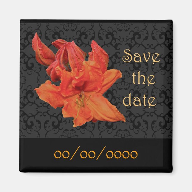 Orange Azalea Blossoms Magnet (Front)