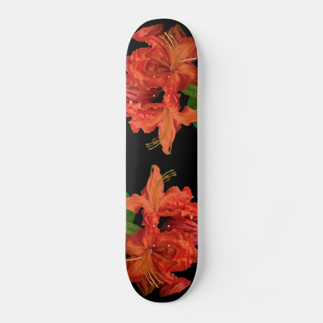 Orange Azalea Blossoms Skateboard (Front)