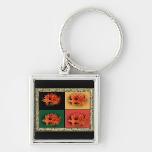 Orange Azaleas Key Ring (Front)