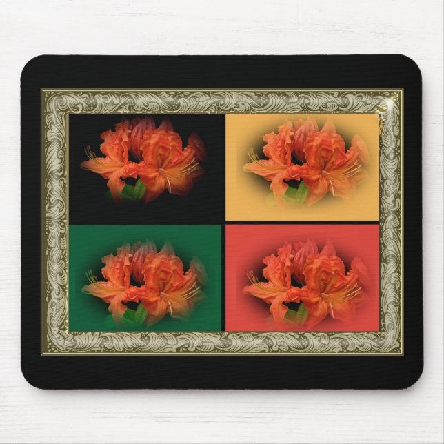 Orange Azaleas Mouse Pad (Front)