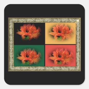 Orange Azaleas Square Sticker