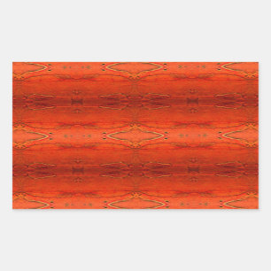 Orange Aztec Pattern Rectangular Sticker