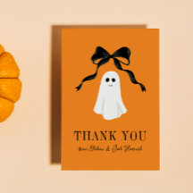 Orange Baby Boo Ghost Halloween Thank You