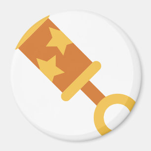 orange baby rattle magnet