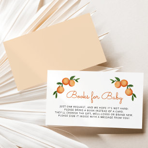 Orange Baby Shower Book Request Enclosure Card