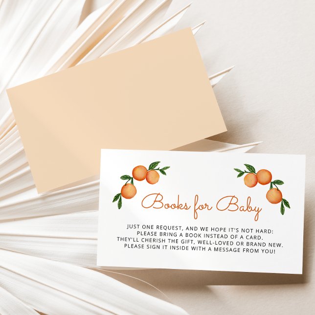 Orange Baby Shower Book Request Enclosure Card (Creator Uploaded)