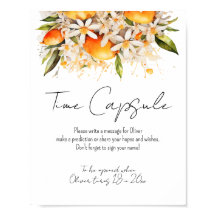 Orange Baby Shower Citrus Time Capsule