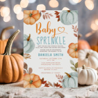 Orange Baby Sprinkle Blue Pumpkin Fall Baby Shower