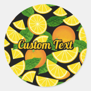 Orange Background Classic Round Sticker