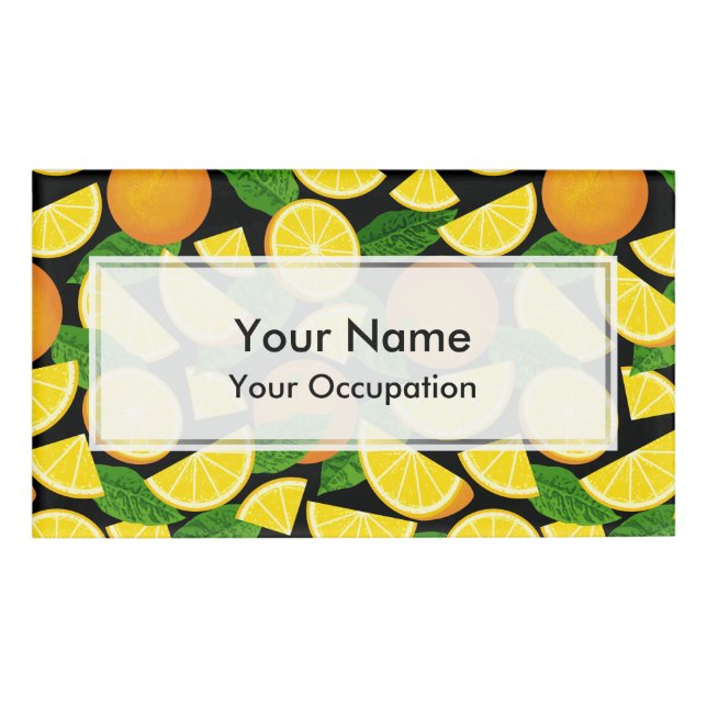 Orange Background Name Tag (Front)