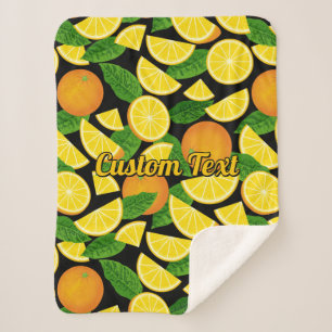 Orange Background Sherpa Blanket