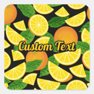 Orange Background Square Sticker